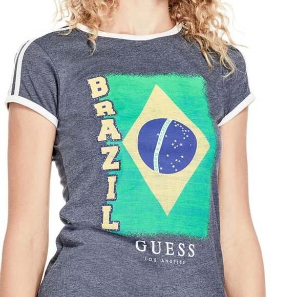 New GUESS Women Brazil World Cup Graphic Tee sz S - Picture 3 of 9